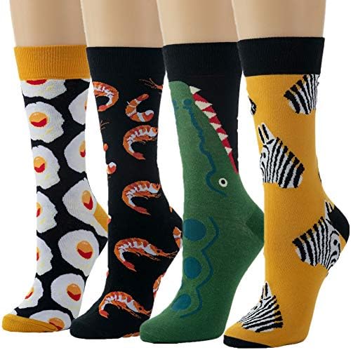 Losa Kute 4/5 Pairs Womens Crew Socks Women Casual Nolvety Funny Long Cute Socks
