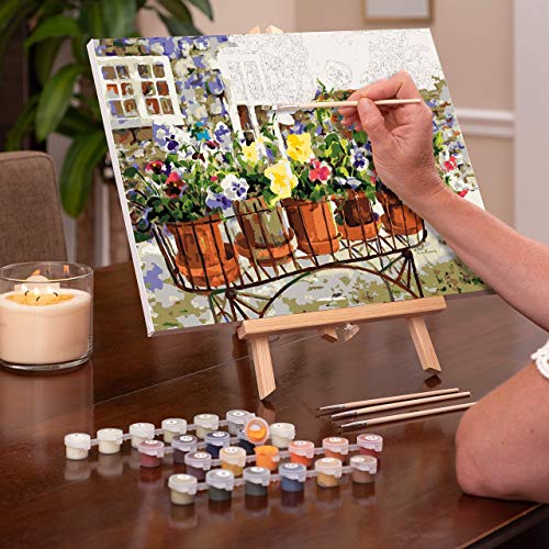 Ledgebay Paint by Numbers for Adults: Beginner to Advanced Number Painting Kit - Fun DIY Adult Arts and Crafts Projects - Kit includes - 12" x 16" Framed Ritas Pansies