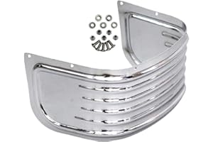 TOTMOX Chrome Silver Front Ribbed Fender Trim Skirt, 2014-2022 Compatible with Harley Touring Road King Electra Street Glide, Front Fender Skirt Trim