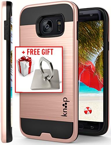 Galaxy S7 Edge Case Rose Gold, Beautifully Protected By Knooop + Free Gift: Ring Holder With Every Purchase. Stylish Advanced Protection Cell Phone Covers - Improved Shock Absorption - Ultra Slim