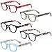 Kerecsen Reading Glasses Fashion Men and Women Readers Spring Hinge with Pattern Design Eyeglasses for Reading (5 Pack Mix Color, 1.75)