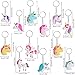 Rainbow Unicorn Keychain,Hicdaw 48Pcs Keyring Unicorn Assorted Holder Unicorn Keyring Party Favor Key Chains Prizes Gifts for Kids and Adults