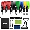 Weerstandsbanden Set met handgreep-17 Stks Inclusief 7 Workout Bands Stapelbaar tot 200 lbs, 2 deurankers,2 handgrepen,2…