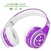 Kids Headphones Bluetooth Wireless 85db/110db Volume Limit Noice Protection Headset Over-Ear and Build-in Mic AUX 3.5mm Wired Headphones for Children Boys Girls Travel School Phone Tablet PC Purple
