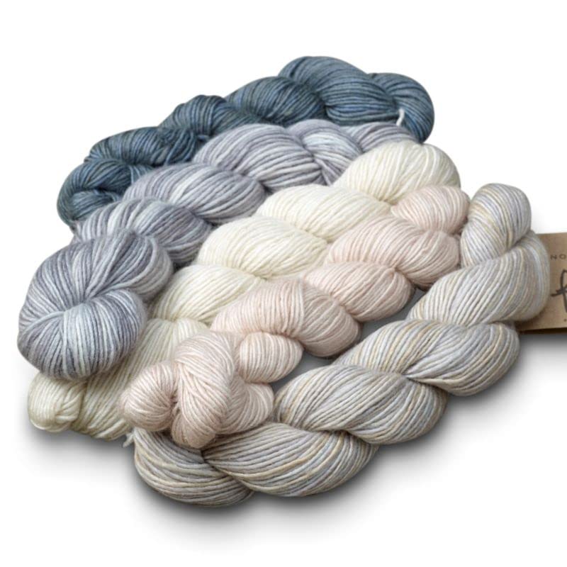 Manos Del Uruguay Silk Blend Fino Mini-Skein Set 3 Clarissa, 5 x 20g, Merino Silk Hand Dyed Yarn