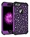 Casetego Compatible with iPhone 8 Case,iPhone 7 Case,Glitter Sparkle Bling Three Layer Heavy Duty Hybrid Sturdy Shockproof Protective Cover Case for Apple iPhone 8/7,Shiny Purple