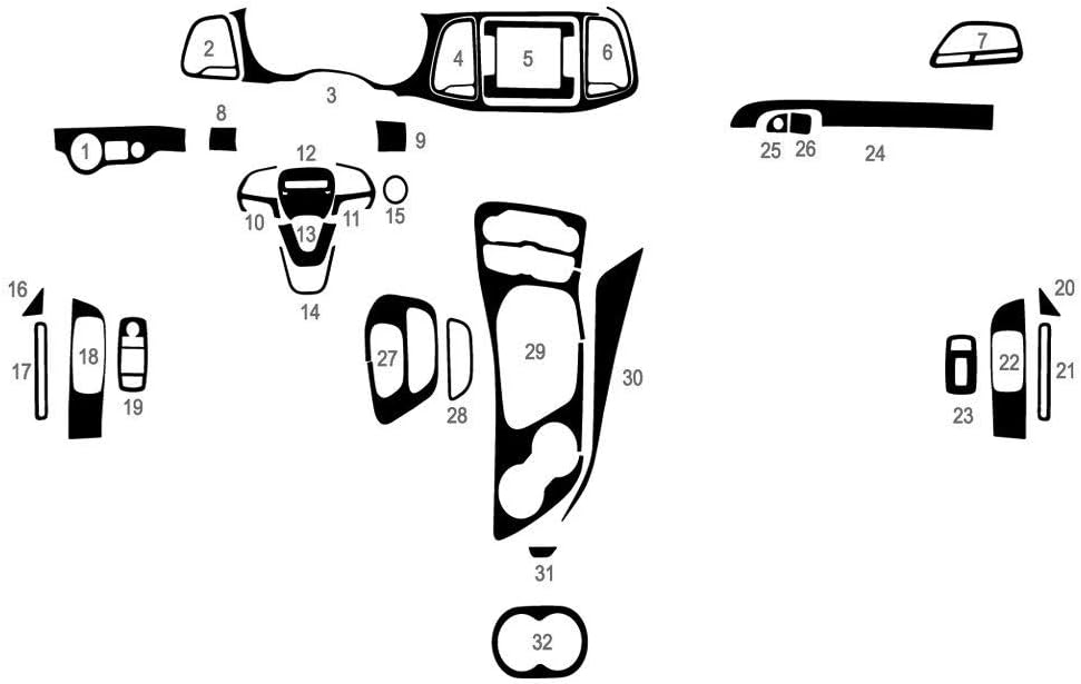 Rdash Dash Kit Decal Trim for Dodge Challenger 2015-2020 - Gloss (Red)