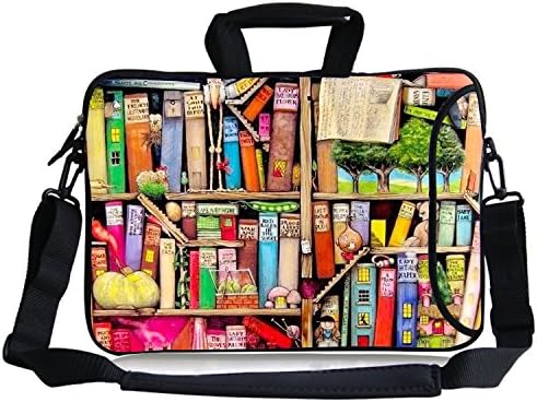 KTMORE 15"15.6-Inch Mini Bookshelf Waterproof Neoprene Laptop Sleeve Case Bag+Soft Mouse Pad