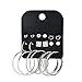 Monily 9 Pair Assorted Multiple Stud Earrings Set Big Hoop Synthesis Pearl Woman Jewellery