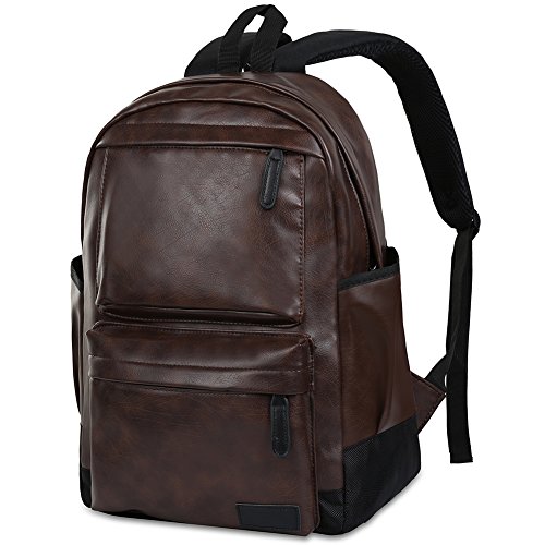 Vbiger pu leather backpack waterproof travel daypack sc…
