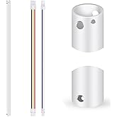 VIHOSE 36 Inch Ceiling Fan Downrod with Extension Cord 3 ft White Downrod for Ceiling Fan 1 Inch Outside Diameter Not Threade