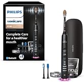 Philips Sonicare DiamondClean 9500 Electric Toothbrush 3 Brush Heads, Black | 2000% More Plaque Removal&sup1;, Visual Pressure Sensor, 15 Brush Setting, App Connected, 14-Day Battery, Charging Case, HX9923/11