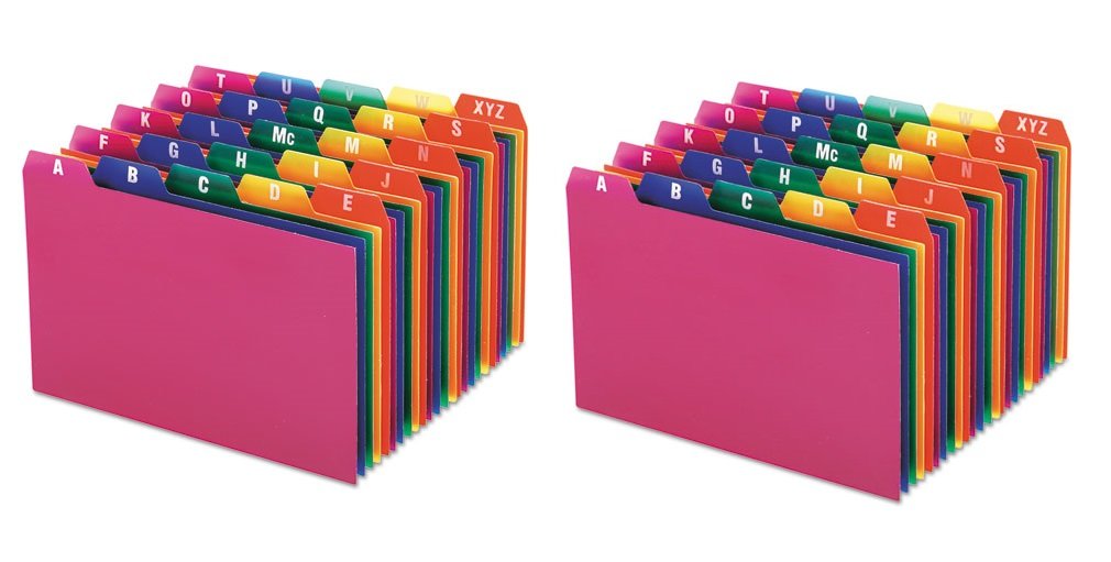 Assorted Colors 73154 Oxford Poly Index Card Guides AZ 2 4 x 6 Size