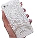 iPhone 5S Case, Wendy's StoresTM Clear Plastic Case Cover for Apple Iphone 5 5S 5G (Henna White Floral Paisley Flower Mandala)