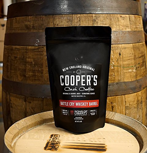 Ethiopian Rye Whiskey Barrel Aged Coffee Ground - Single Origin Ethiopian Coffee Beans Aged in Rye Whiskey Barrels - Battle Cry - 12 oz Bags,Ground