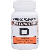 Systemic Formulas Bio Function #17 D Digest 60 Capsules. Helps Digestion of Heavy Meals and Absorption of Nutrients.