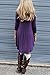 DEARCASE Long Sleeve T-Shirt Dress for Women Purple X-Large V-Neck Spring Casual Loose Fall Winter Irregular Hem Solid A-Line Wedding Guest Jersey Flowy Swing Sweater Tunic Short Dresses