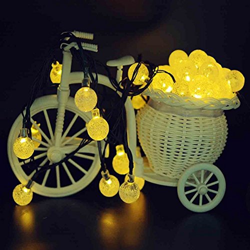 image for NERLMIAY Solar Energy Powered 20ft 30 LED Crystal Ball Bubble String F
