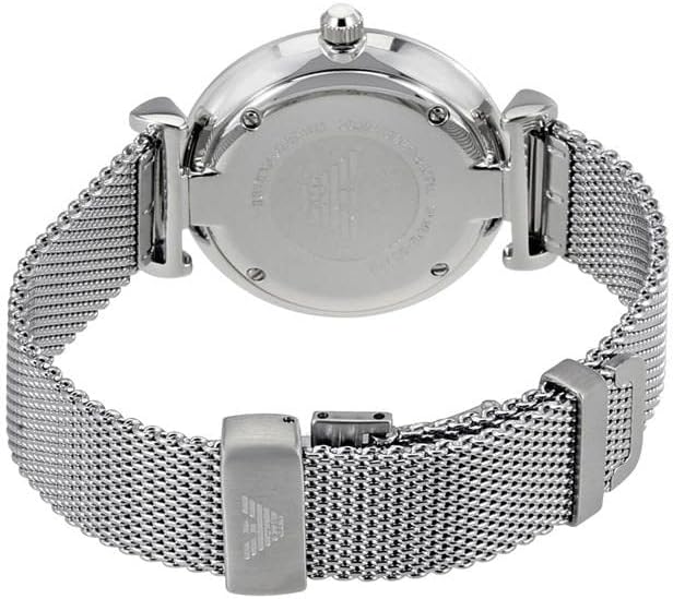 Orologio da donna, movimento al quarzo a due lancette da 32 mm con cinturino in acciaio, 32 mm, Tono argento e blu perla