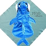 Genda 2Archer Adorable Blue Shark Pet Costume Hoodie Coat for Dogs and Cats