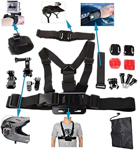 Snail Shop Accessory Kit 6in1 Combo Kit Accessories for Gopro 4 Gopro Hero 3+,gopro Hero 3,gopro Hero 2 and Gopro Hero Cameras Outdoor Sports Kit Parachuting Swimming Rowing Surfing Skiing Climbing Running Bike Riding Camping Diving Outing Any Other Outdoor Sports Gopro 4 Bundle Kit [Parallel Import Goods]