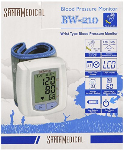 Santamedical Wrist Digital Blood pressure Monitor with Case - Large Display