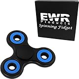EWR Tri Fidget Spinner Black/Blue Focus Toy Stress Reducer for Kid and Adult [Premium Bearing] Easy Flick, Spin single/both Hands Finger Prime Figit Toys Perfect For Anxiety, Autism