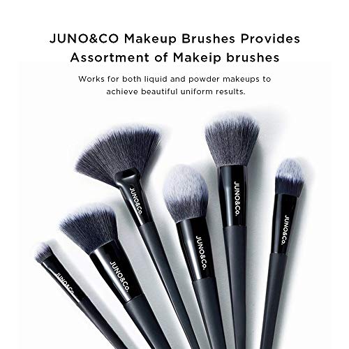 JUNO & Co. Microfiber Velvet Sponge, Latex-Free, Dual Layer Technology, Flawless Makeup Blender for Foundations, Powders and Creams (Velvet Sponge & Essential Brush Bundle)