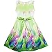 Sunny Fashion Girls Dress Sky Fantasy Colorful Angel Wings Feather Green