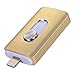 3 in 1 Lightning OTG USB Flash Drive 32/64/128/256GB Pen Drive for iPhone/iPad/IOS/Android/PC USB Memory Stick (128GB)