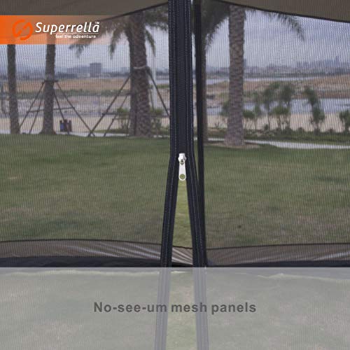 Superrella Screen House 10x10 Ft Square Camping Canopy Tent Sun Shade Gazebo Shelter Perfect for Outdoor Activities, Shale Gray