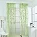 Ufurty 2 Pieces Willow Window Curtain Voile Tulle Room Salix Leaf Sheer Gauze Panel Drapes Green Color for Living Room, Bedroom, Balcony