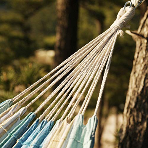 Brazilian Hammock for Single Person, Cotton Hammock Portable Blue