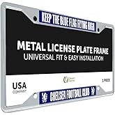 Desert Cactus Chelsea FC London Blue Lions Car Accessories Football Soccer Metal License Plate Frame and Tag Holder for Front or Rear of Vehicle (Frame - Design B)