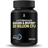 HUMANX Lactobacillus Gasseri & Reuteri+ 20 Billion CFU Plus Organic Prebiotics and Punicaligans - Probiotic Supplements - USA Made - Non-GMO - Performance Driven Delayed Release Capsule