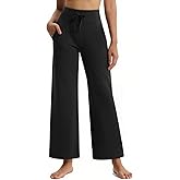 Emlovm Women Fleece Lined Pants Wide Leg Sweatpants Petite Winter Yoga Pants Warm Thermal with Pockets