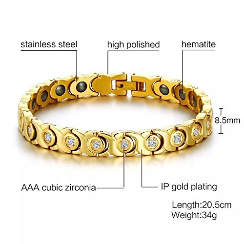 university trendz 18 k gold plated titanium health care bio energy bracelet
