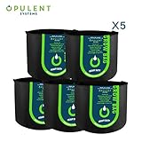 OPULENT SYSTEMS 5-Pack 10 Gallon Grow Bags Heavy Duty Thickened Nonwoven Fabric Containers for Potato/Plant Growing Pots with Handles (Black)
