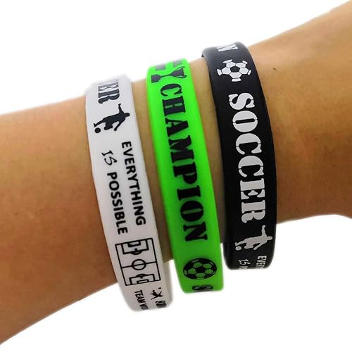 CupaPlay 48 PCS Soccer Motivational Silicone Wristband