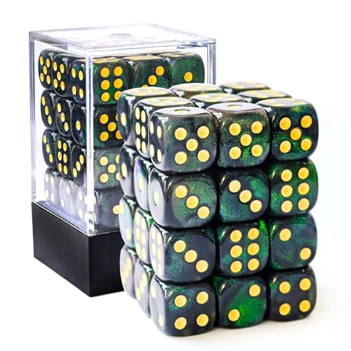 Pearl Dark Green Dice With Green Shimmery