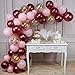 PartyWoo Pink Gold and Burgundy Balloons, 60 pcs Burgundy Balloons, Baby Pink Balloons, Gold glitter Balloons for Burgundy Bridal Shower, Burgundy and Gold Party Decorations, Burgundy Wedding Decors