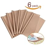 PTFE Teflon Sheet, 6-Pack Teflon Sheet for Heat Press Transfers, 16 x 20" Heat Resistant Craft Sheet, 100% Non Stick Protects Iron and Work Area (6-pack)