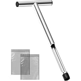 ForoGore 17 Inch Stainless Steel Soil Sampler Probe | T-Style Handle Soil Test Probe, Soil Probe for Soil Sampling, Soil Test Kit for Plant Care, Farm, Lawn Garden