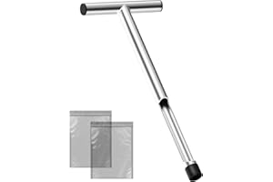 ForoGore 17 Inch Stainless Steel Soil Sampler Probe, T-Style Handle Soil Test Probe, Soil Probe for Soil Sampling, Soil Test Kit for Plant Care, Farm, Lawn Garden
