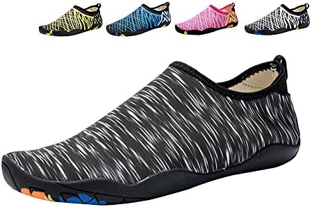DUOLUNSI Water Skin Shoes Quick Dry Aqua Socks Barefoot Shoes for Beach Swim Surf Yoga (38 EU,Black)