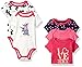 Juicy Couture Baby Girls' 5 Pack Bodysuit, Pink/Navy, 0-3 Months