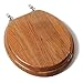 Comfort Seats C2B1R17CH Designer Solid Wood Toilet Seat with Chrome Hinges, Round, Oak