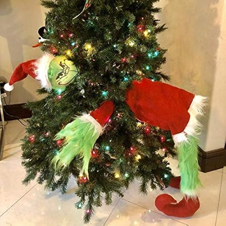 Amazon Com Ouyg Elf Body For Christmas Tree Decorations Grinch Plush Garden Outdoor