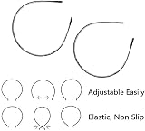 CCLKHY 2 Pcs Metal Hair Band Wave Headband Unisex Non-Slip Elastic view 3