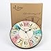 KI Store Wall Clocks Decorative Silent Pink Wall Clock for Girls 12-Inch Bedroom Living Room Kitchen